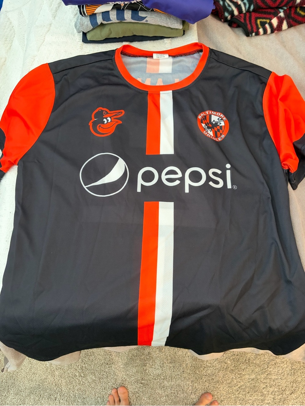 Pepsi x Baltimore Orioles Men's Black & Orange Soccer Jersey